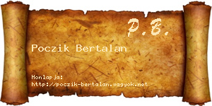 Poczik Bertalan névjegykártya
